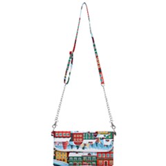 Christmas Background Design House Mini Crossbody Handbag