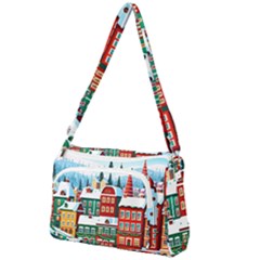 Christmas Background Design House Front Pocket Crossbody Bag