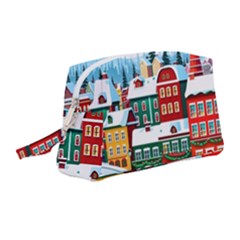 Christmas Background Design House Wristlet Pouch Bag (medium) by Proyonanggan