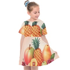 Fruit Pattern Apple Abstract Food Kids  Sailor Dress by Proyonanggan