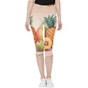 Fruit Pattern Apple Abstract Food Inside Out Lightweight Velour Capri Leggings  View1