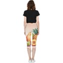 Fruit Pattern Apple Abstract Food Inside Out Lightweight Velour Capri Leggings  View2