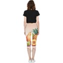 Fruit Pattern Apple Abstract Food Inside Out Lightweight Velour Capri Leggings  View4