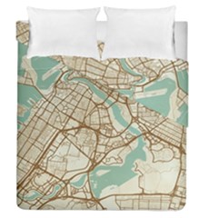 Mapart Dubai Map Duvet Cover Double Side (queen Size) by Proyonanggan