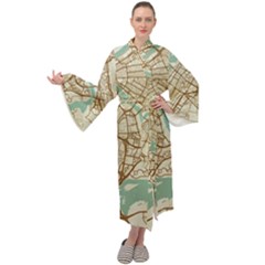 Mapart Dubai Map Maxi Velvet Kimono by Proyonanggan