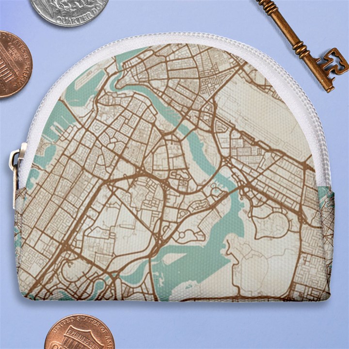 Mapart Dubai Map Horseshoe Style Canvas Pouch