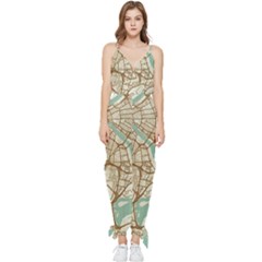 Mapart Dubai Map Sleeveless Tie Ankle Chiffon Jumpsuit by Proyonanggan