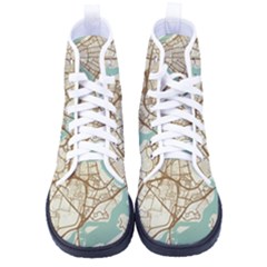 Mapart Dubai Map Men s High-top Canvas Sneakers by Proyonanggan