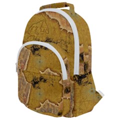 Vintage Map Of The World Continent Rounded Multi Pocket Backpack by Proyonanggan