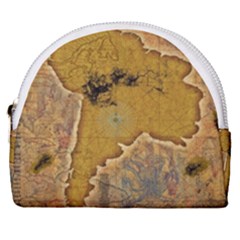 Vintage Map Of The World Continent Horseshoe Style Canvas Pouch by Proyonanggan