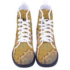 Vintage Map Of The World Continent Men s High-top Canvas Sneakers by Proyonanggan