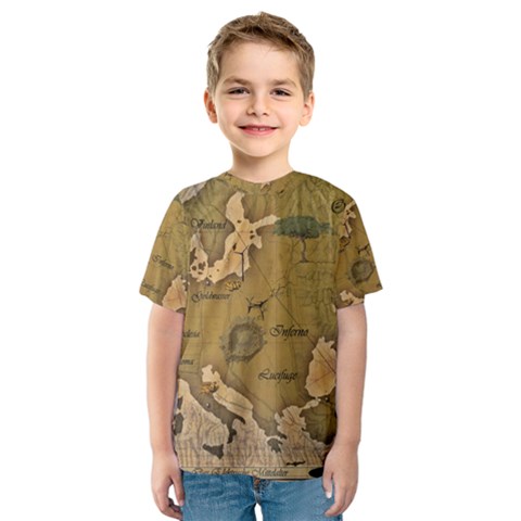 Map Geography Travel Global Kids  Sport Mesh T-shirt by Proyonanggan