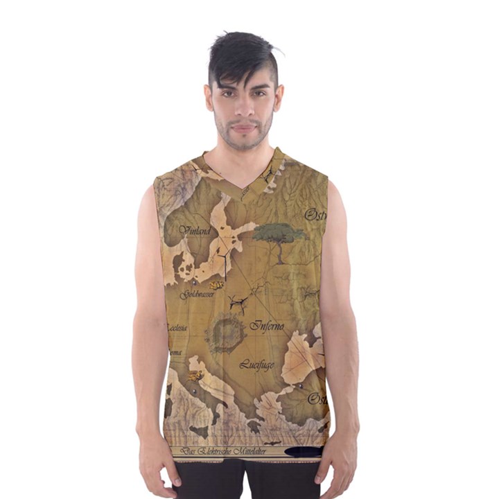 Map Geography Travel Global Men s Basketball Tank Top