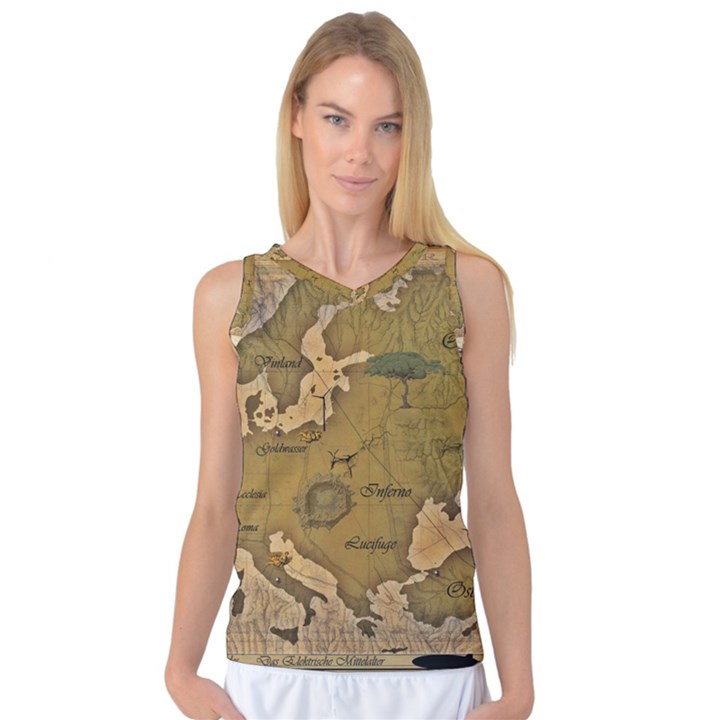 Map Geography Travel Global Women s Basketball Tank Top