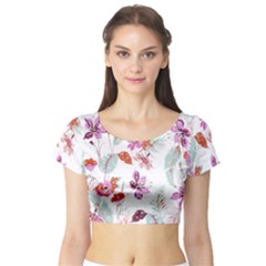 Flawer Short Sleeve Crop Top by saad11