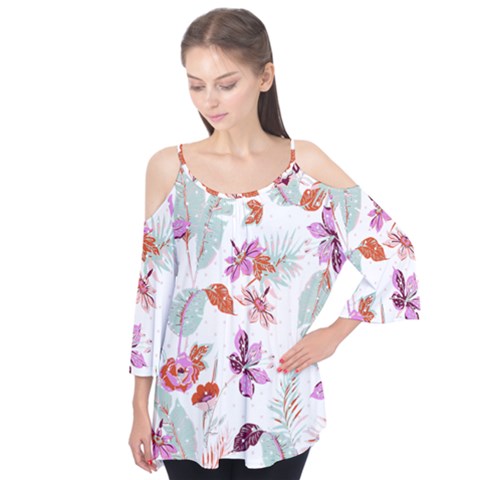 Flawer Flutter Sleeve T-shirt  by saad11