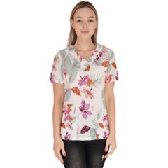 Flawer Women s V-neck Scrub Top by saad11