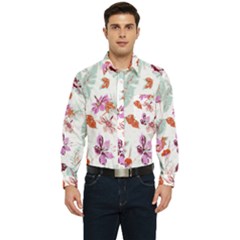 Flawer Men s Long Sleeve Pocket Shirt  by saad11