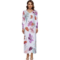 Flawer Long Sleeve Longline Maxi Dress