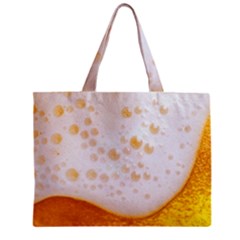 Beer Foam Texture Macro Liquid Bubble Zipper Mini Tote Bag by Cemarart