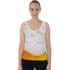 Beer Foam Texture Macro Liquid Bubble Velvet Tank Top by Cemarart