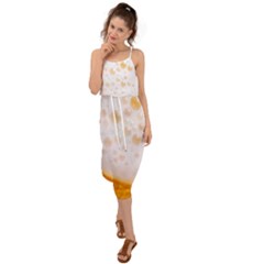 Beer Foam Texture Macro Liquid Bubble Waist Tie Cover Up Chiffon Dress by Cemarart