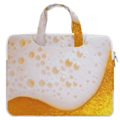 Beer Foam Texture Macro Liquid Bubble Macbook Pro 16  Double Pocket Laptop Bag  by Cemarart