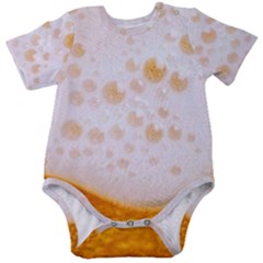 Beer Foam Texture Macro Liquid Bubble Baby Short Sleeve Bodysuit by Cemarart