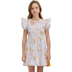 Beer Foam Texture Macro Liquid Bubble Kids  Winged Sleeve Dress by Cemarart