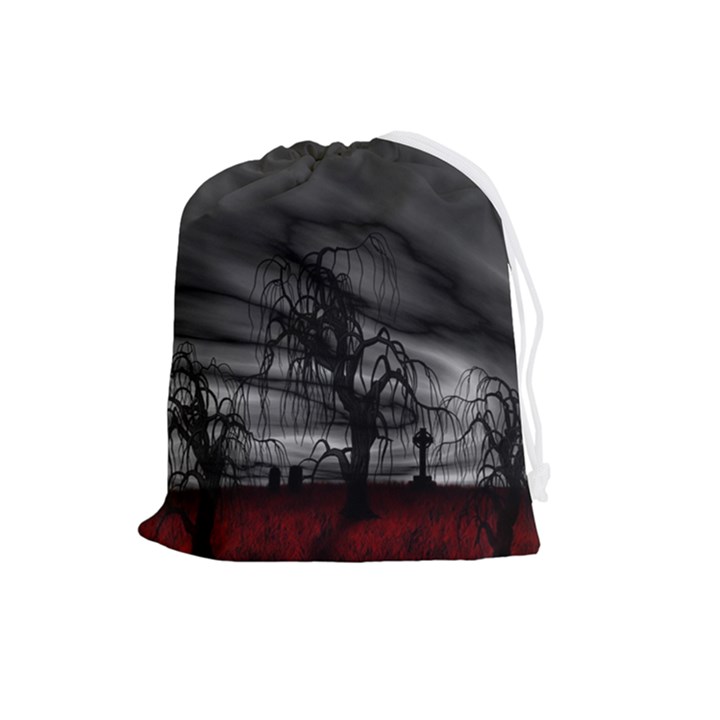 Grave Yard Dark Fantasy Trees Drawstring Pouch (Large)