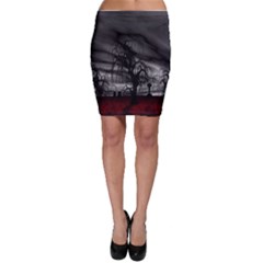 Grave Yard Dark Fantasy Trees Bodycon Skirt by Cemarart