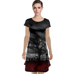 Grave Yard Dark Fantasy Trees Cap Sleeve Nightdress