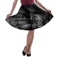 Grave Yard Dark Fantasy Trees A-line Skater Skirt by Cemarart