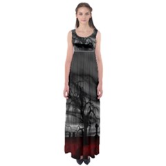 Grave Yard Dark Fantasy Trees Empire Waist Maxi Dress by Cemarart