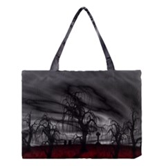 Grave Yard Dark Fantasy Trees Medium Tote Bag by Cemarart