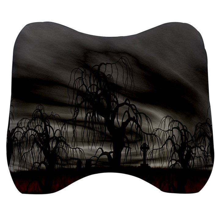 Grave Yard Dark Fantasy Trees Velour Head Support Cushion