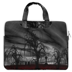 Grave Yard Dark Fantasy Trees Macbook Pro 13  Double Pocket Laptop Bag by Cemarart