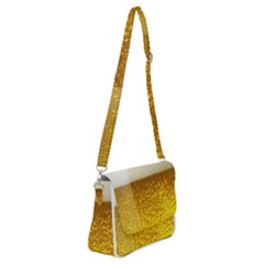 Light Beer Texture Foam Drink In A Glass Shoulder Bag With Back Zipper by Cemarart