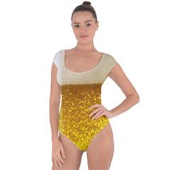 Light Beer Texture Foam Drink In A Glass Short Sleeve Leotard  by Cemarart