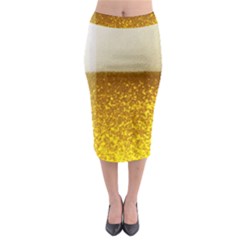 Light Beer Texture Foam Drink In A Glass Midi Pencil Skirt