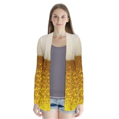 Light Beer Texture Foam Drink In A Glass Drape Collar Cardigan by Cemarart