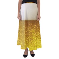 Light Beer Texture Foam Drink In A Glass Flared Maxi Skirt by Cemarart