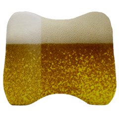 Light Beer Texture Foam Drink In A Glass Velour Head Support Cushion by Cemarart