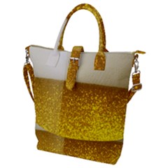 Light Beer Texture Foam Drink In A Glass Buckle Top Tote Bag by Cemarart