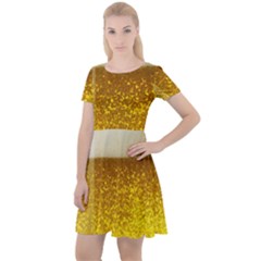 Light Beer Texture Foam Drink In A Glass Cap Sleeve Velour Dress  by Cemarart