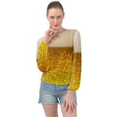 Light Beer Texture Foam Drink In A Glass Banded Bottom Chiffon Top by Cemarart