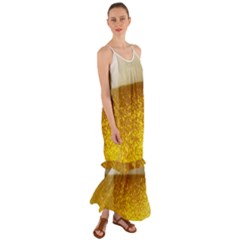 Light Beer Texture Foam Drink In A Glass Cami Maxi Ruffle Chiffon Dress by Cemarart