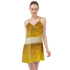 Light Beer Texture Foam Drink In A Glass Summer Time Chiffon Dress by Cemarart