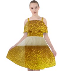 Light Beer Texture Foam Drink In A Glass Cut Out Shoulders Chiffon Dress by Cemarart