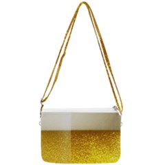 Light Beer Texture Foam Drink In A Glass Double Gusset Crossbody Bag by Cemarart